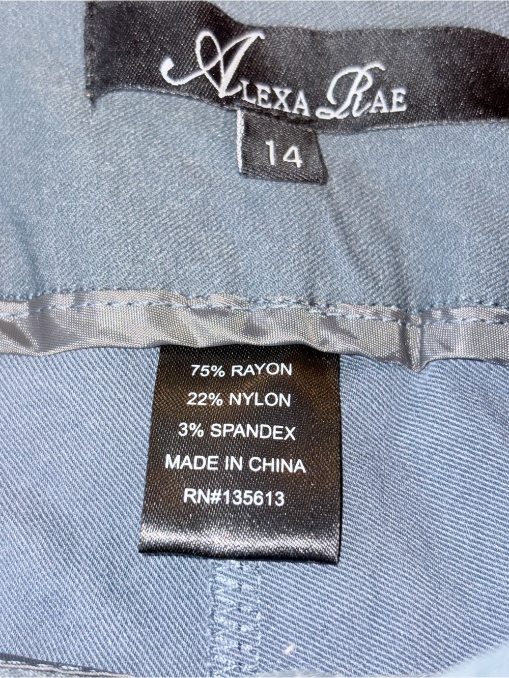 Alexa Rae Gray Stretch Straight Leg Dress Pants Size 14 NWT - Picture 7 of 7